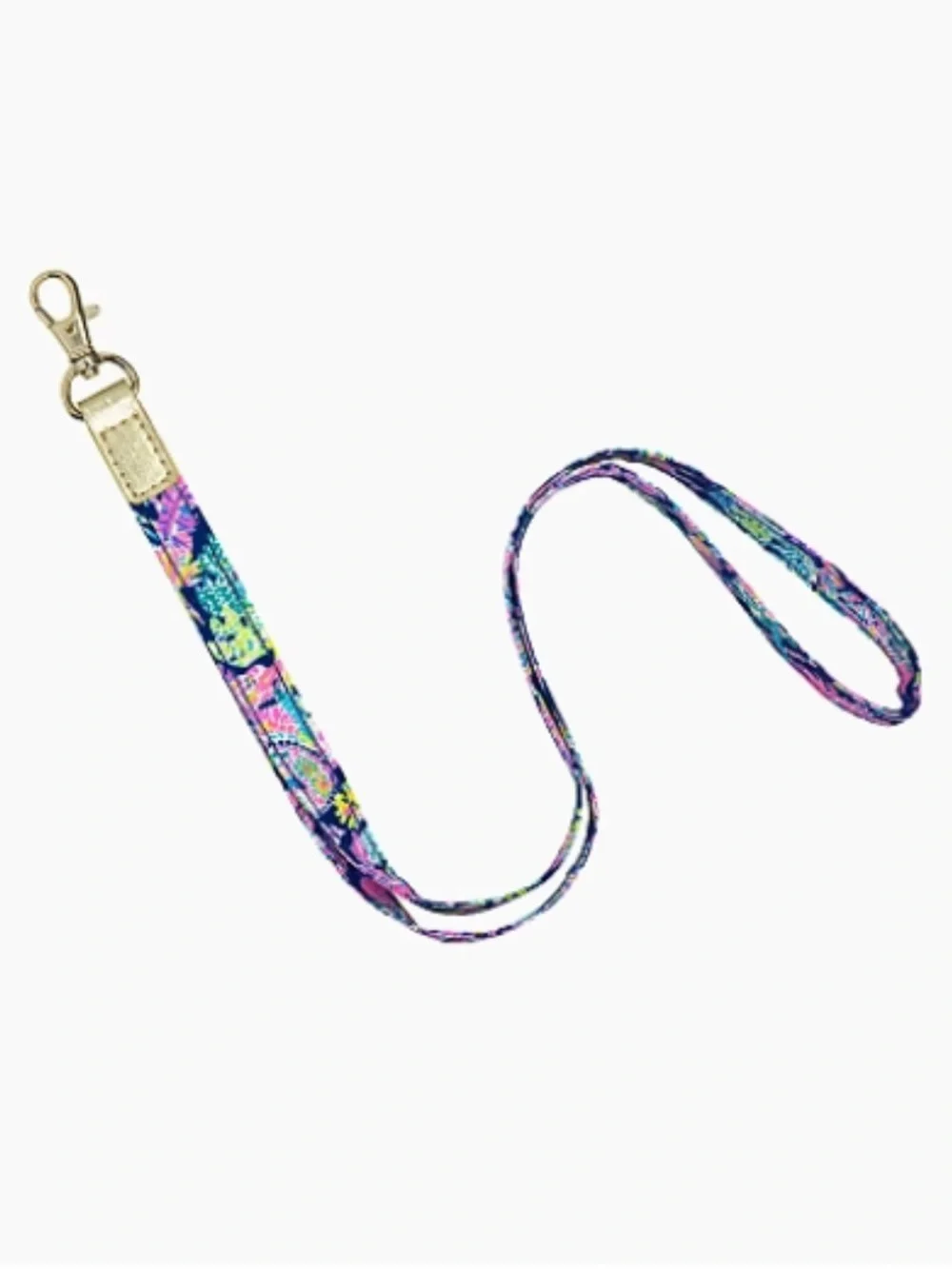Lilly Pulitzer Oyster Bay Navy Seen and Heard Lanyard with Gold Clip